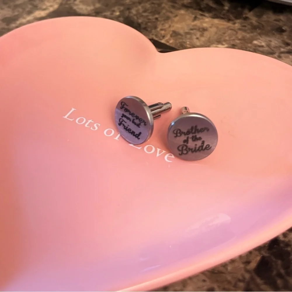 Brother of the Bride Silver Cufflinks Wedding Groomsman Gift Engraved